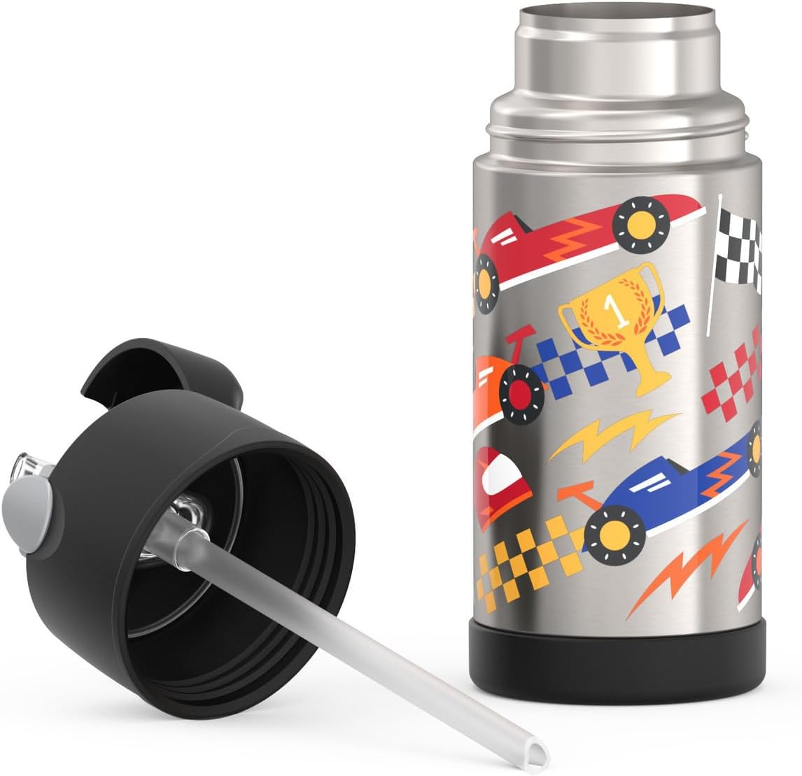 THERMOS FUNTAINER Water Bottle - 12 Ounce Stainless Steel, Vacuum Insulated with Straw for Kids
