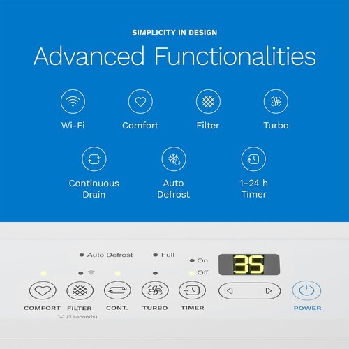 hOmeLabs Dehumidifier | Powerful Moisture Removal & Humidity Control - 7,000 Sq Ft, Wi-Fi Enabled (50 Pint MAX)
