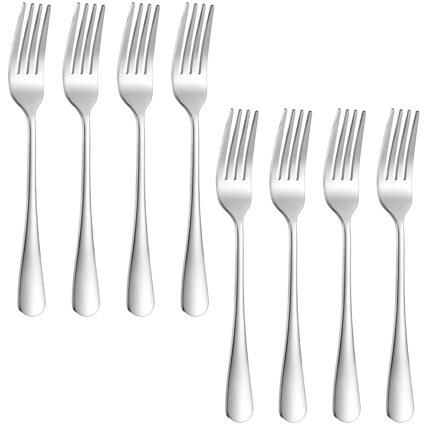 8 Pcs Dinner Forks Set, Food Grade Stainless Steel Forks Silverware, Metal Fork, Flatware Fork for Home, Kitchen or Restaurant, Mirror Polished, Dishwasher Safe, 8 Inches