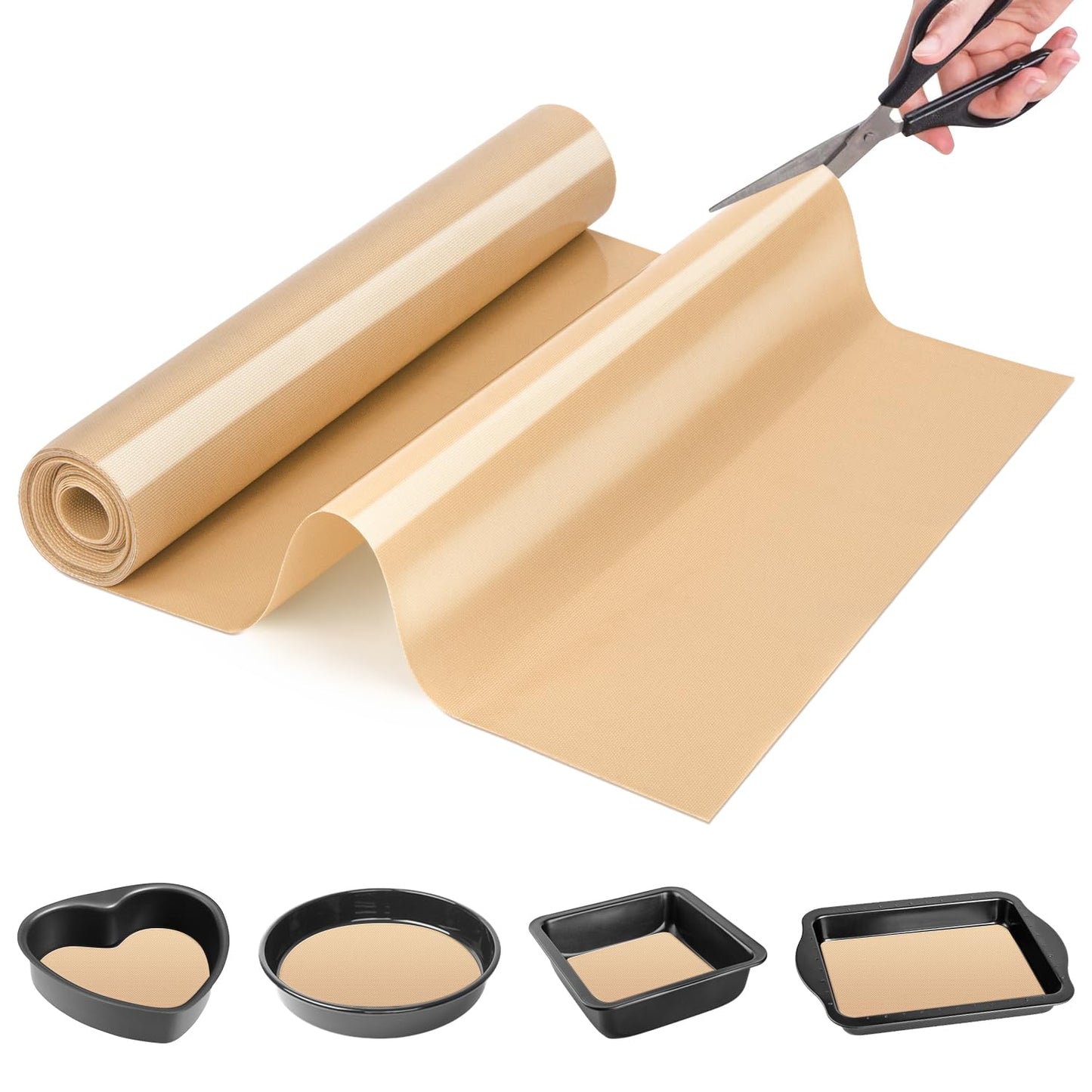 Silicone Baking Mat Roll-Non-slip Silicone Kitchen Counter Mat, Countertop Protector, Silicone Pastry Mat, Non-Stick Reusable Air Fryer Linner, Pan Liner, Oven Liner, Freeze Dryer Mat