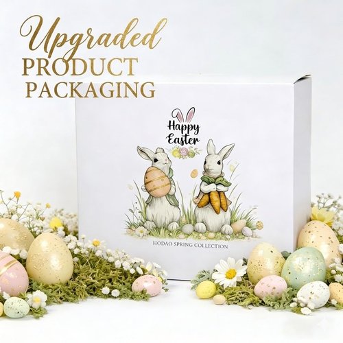 Hodao Easter Bunny Decorations Spring Home Decor Bunny Figurines Gifts(Easter White Rabbit 2pcs)