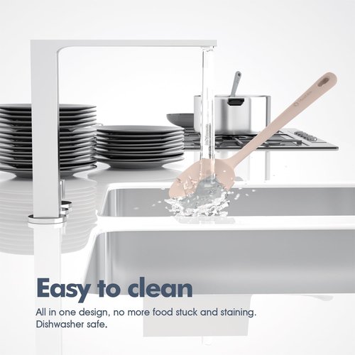 ChefAide Silicone Spatula Set - 5 Pieces, Ergonomic Grip, Heat Resistant Up to 600°F, Food Grade Rubber
