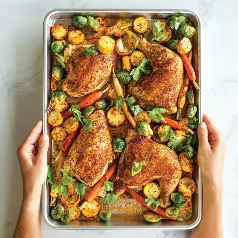 Nordic Ware Naturals Half Sheet Pan with Lid - Durable, Non-Stick Baking Tray for Easy Cooking
