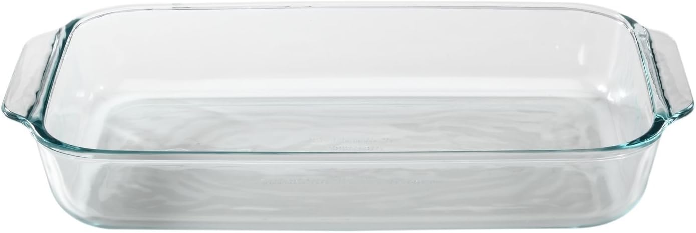 Pyrex 3-Qt Rectangular Glass Baking Dish with Red Food Storage Lid | Ideal for Leftovers & Meal Prep