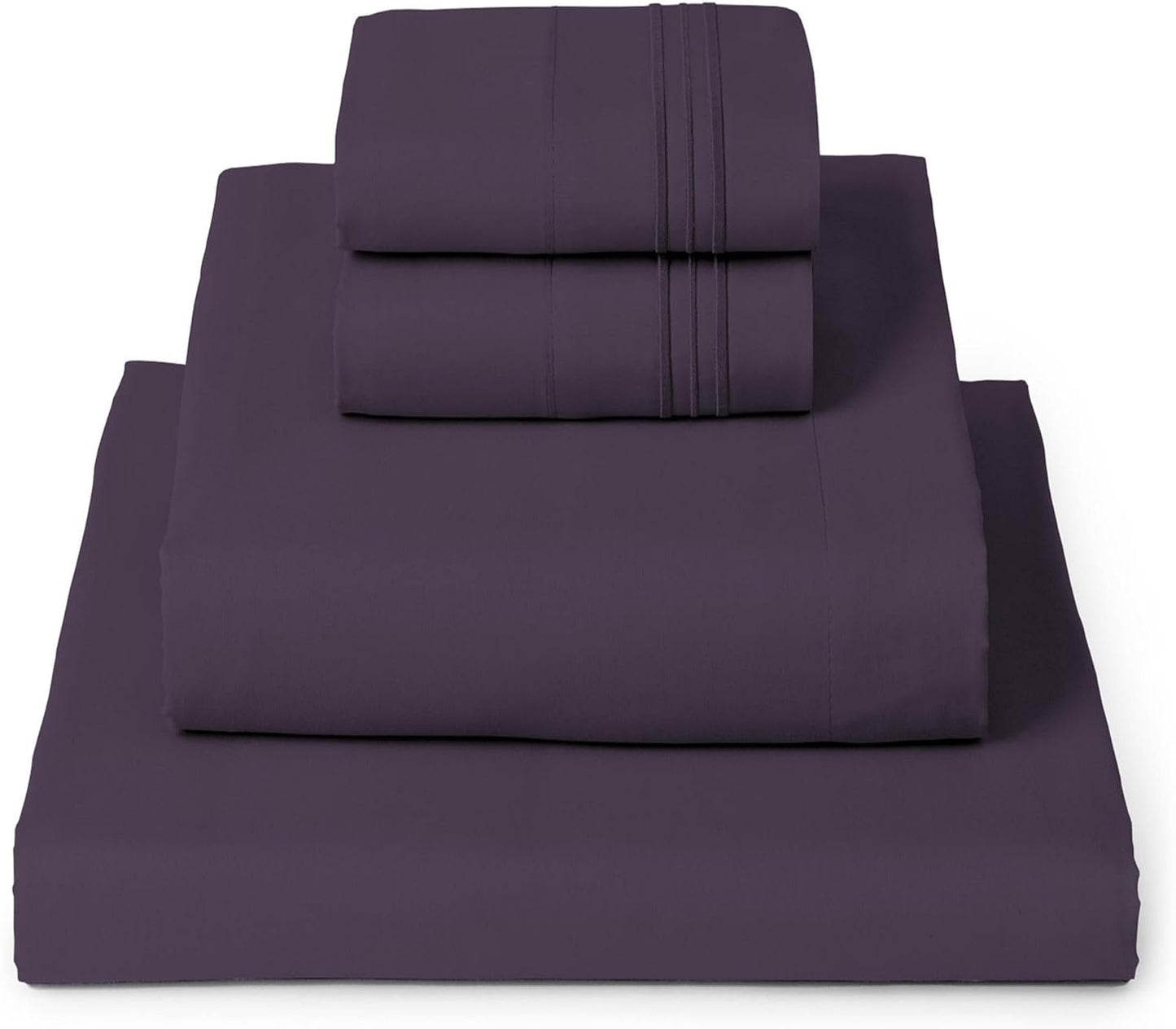 Mellanni Queen Sheets Set - 4 PC Hotel Luxury Bedding | Extra Soft, Cooling, Wrinkle-Resistant (Queen, Purple)