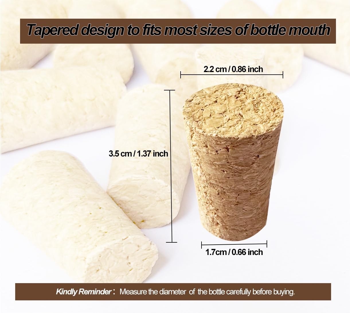 14 Pcs Cork for Bottles Stoppers Cork Plugs Soft Wood Natural Tapered Corks Wooden Replacement Corks for Bar,Restaurant,Wine and Beer Making Craft,Jars and Bottles, DIY Crafts,Leakproof