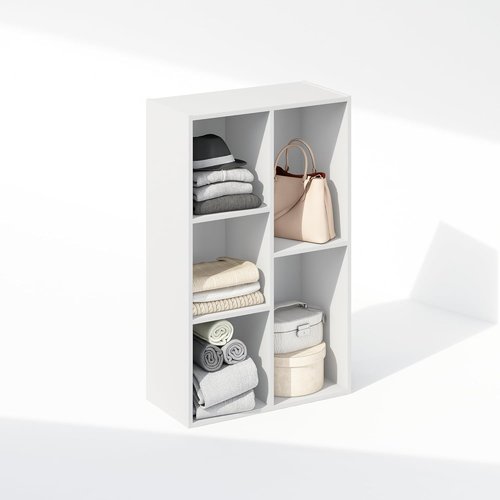 Furinno 5-Cube Closet Organizer - Reversible Storage Shelves for Bedroom | White, 9.4 x 19.5 x 31.5