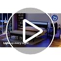 OLEVS Black Twin Bed Frame with LED Lights & USB Outlets, Storage Headboard
