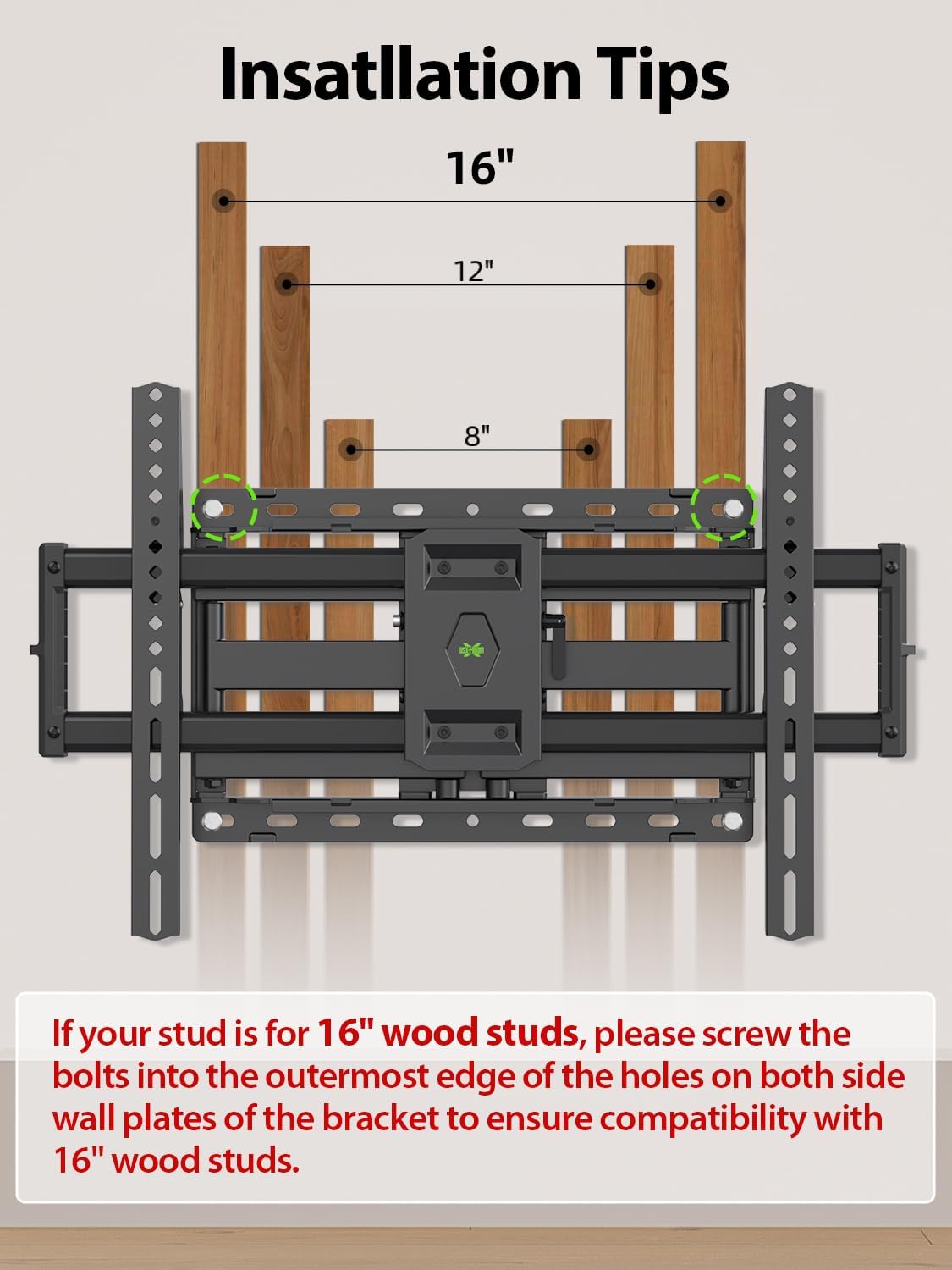 USX Mount Full Motion TV Wall Mount - Dual Swivel Articulating Tilt for 42-90 Inch TVs | VESA 600x400mm, 132lbs Capacity