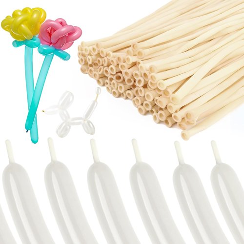 Clear 260 Balloons - 100Pcs Thick Latex Long Twisting Balloons for Wedding & Party Decorations