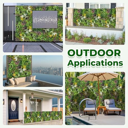40x120 Inch Artificial Boxwood Grass Wall Hedge Panel - Fake Greenery for Indoor & Outdoor Privacy