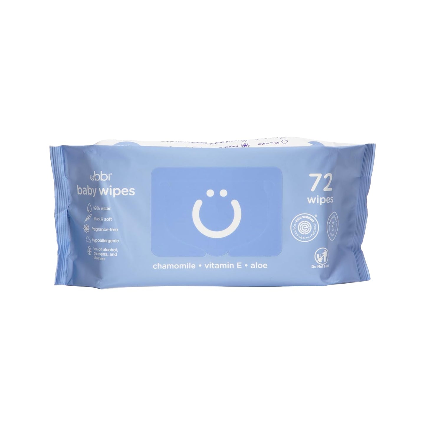 Ubbi Baby Wipes - Fragrance-Free, Hypoallergenic & Plant-Based | 99% Water, Chamomile & Aloe | Value Pack (216 Wipes)