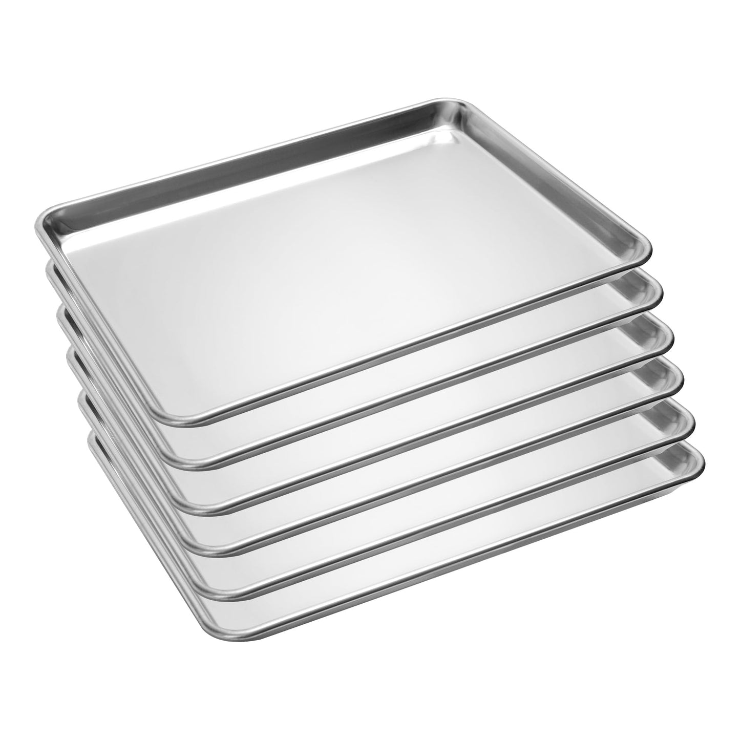 STEELUS 6 Pack Half Size Baking Sheet Pans, Aluminum Commercial Cookie Sheets Non-Stick, 18"x13"