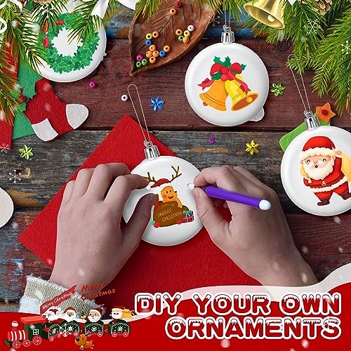 Patelai 60 Pieces Plastic Disc Ornaments Flat Matte White - 3.15in Christmas Decor