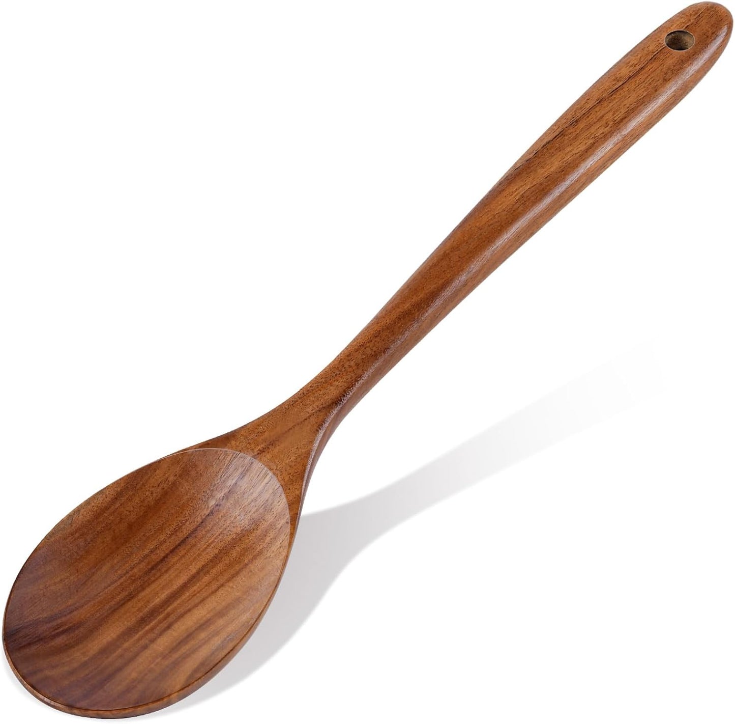 Skiennix Wooden Cooking Spoons - Premium Teak Utensils with Good Grip | Heat Resistant & Nonstick Safe
