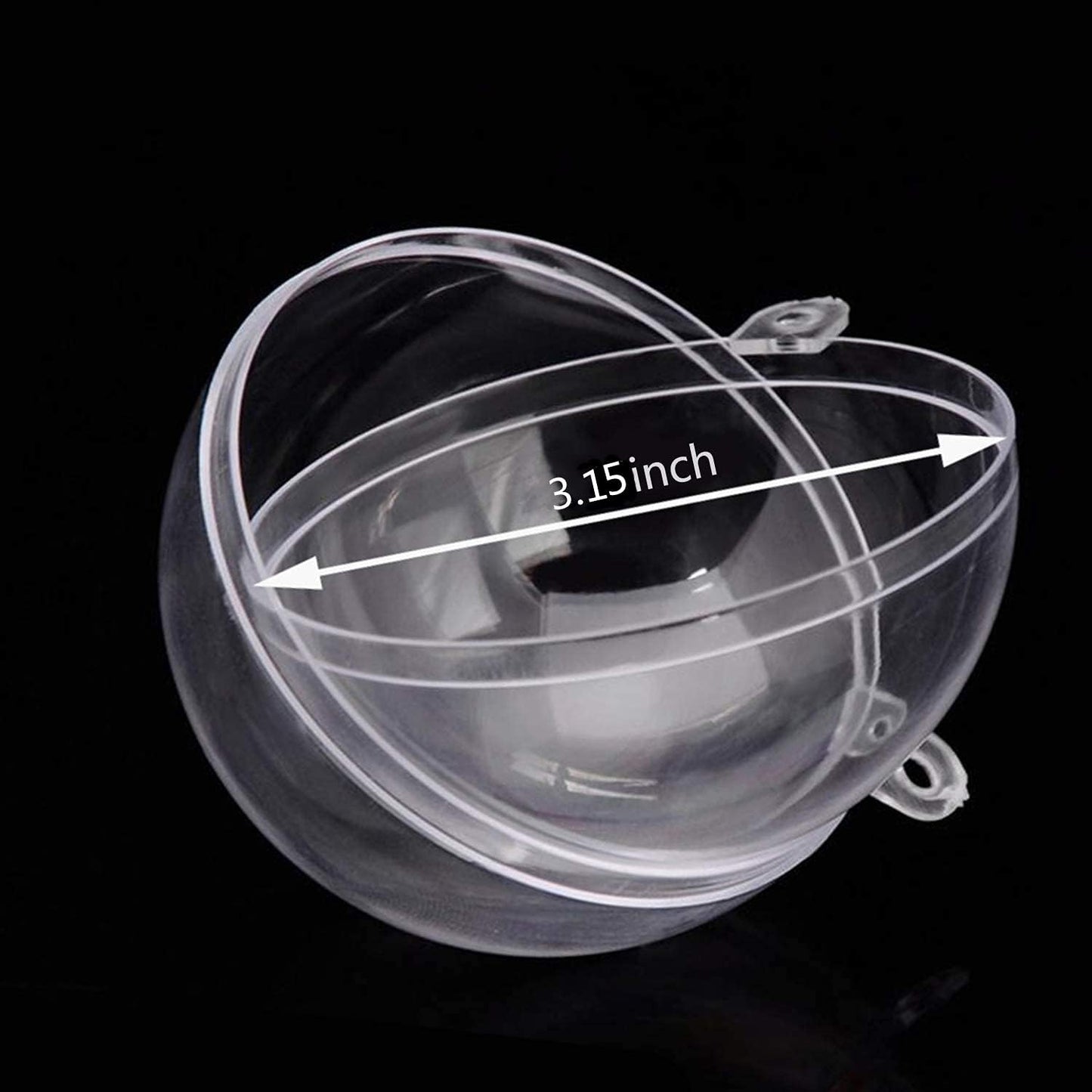 Clear Plastic Fillable Christmas Ornaments - 3.15” DIY Craft Balls, Pack of 10