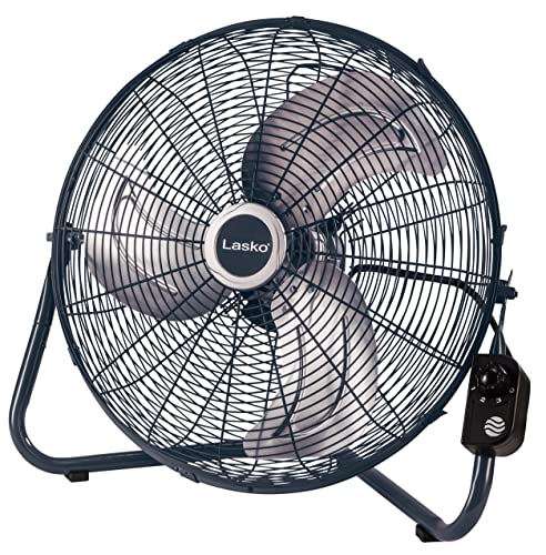 Gray/Silver 20-Inch High Velocity Wall Mount Fan with Pivoting Head - 3 Speeds