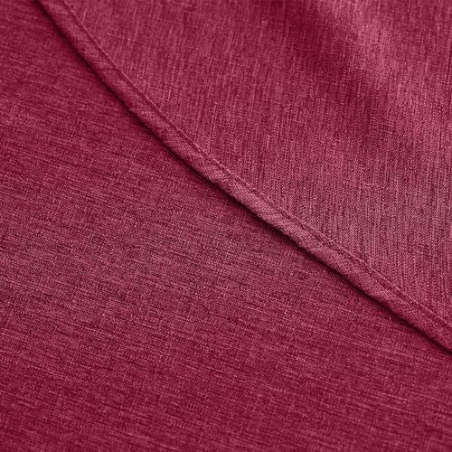 Decorelia Burgundy Waterproof Round Tablecloth for 2-4 Seats, 60 Inch Dining & Holiday Use