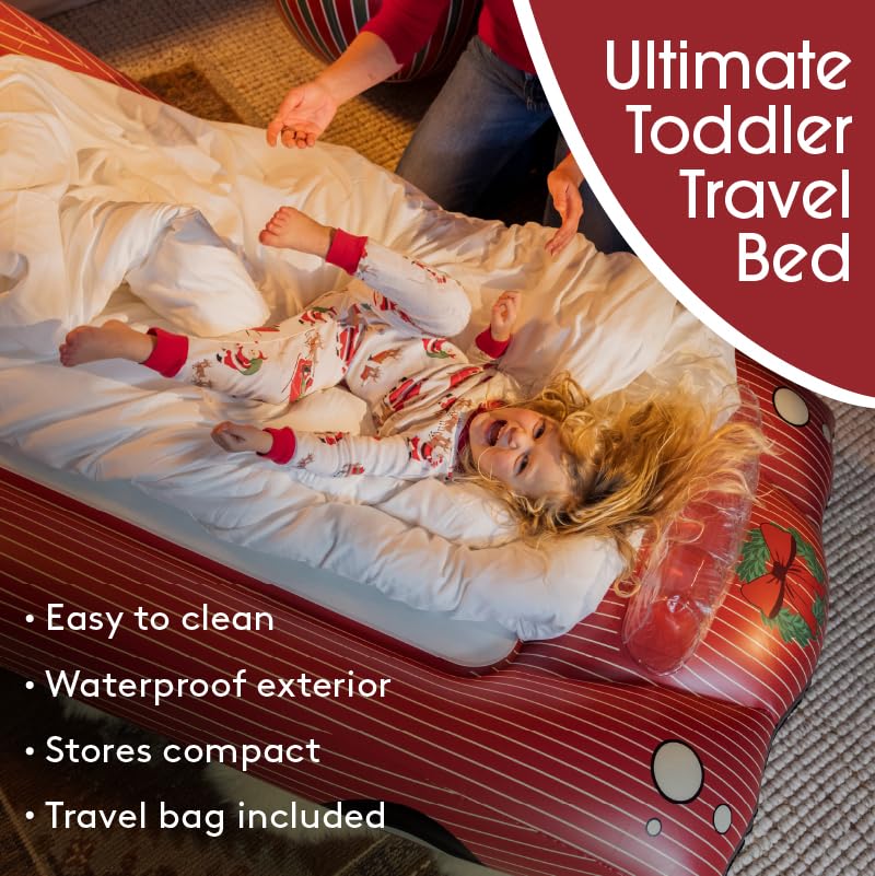 FUNBOY Christmas Kids Red Car Travel Inflatable Air Mattress - Twin Size