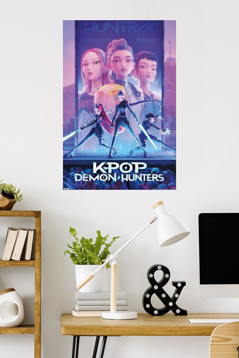 Netflix KPop Demon Hunters Poster - One Sheet Wall Art, 34" x 22.4" with Mount Bundle