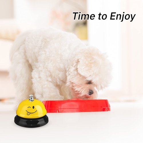 Hotop 3 Pcs Desk Bell for Service Funny Front Desk Smile Face Metal Ringer Call Bell for Kitchen Hotel Restaurant Classroom(Smile Face,Red, Yellow, Blue)