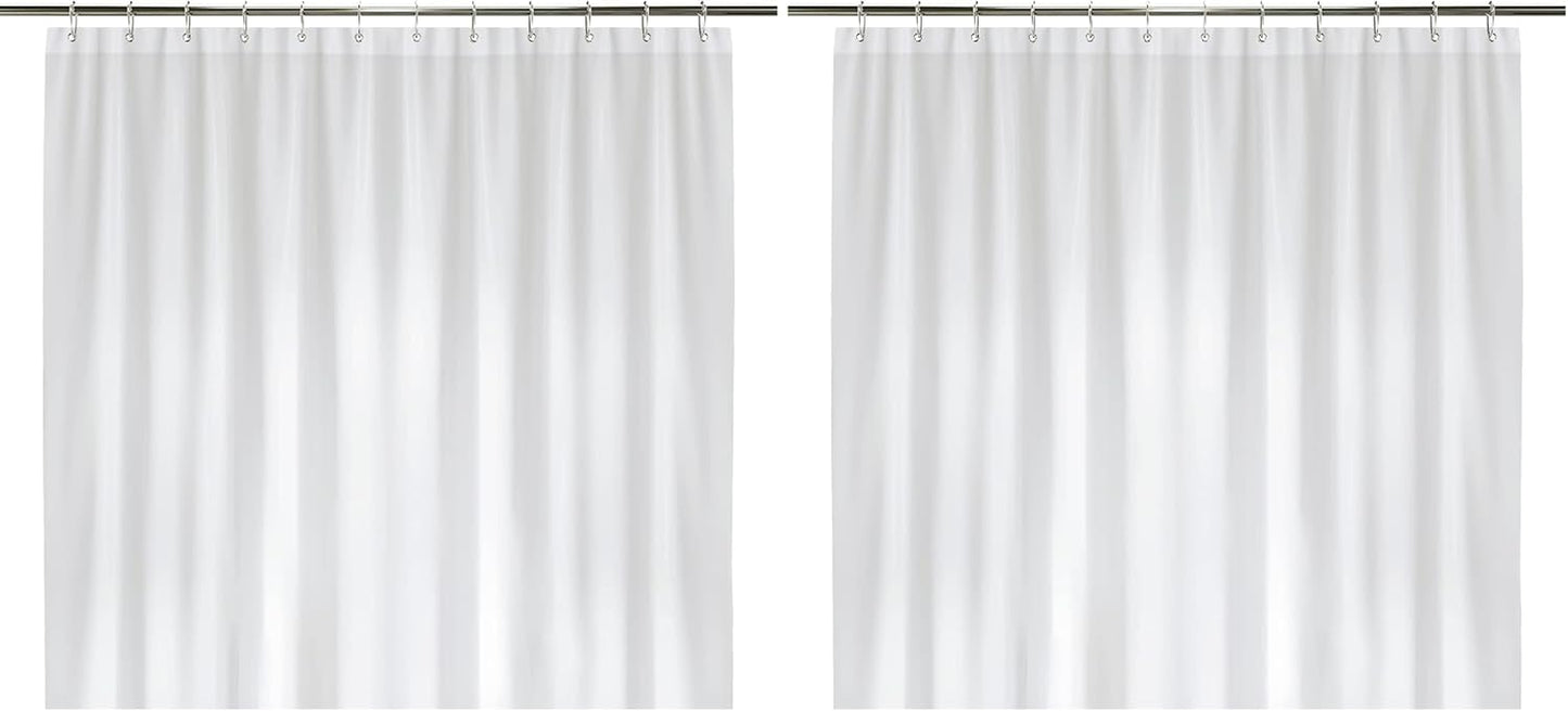 LiBa Waterproof Shower Curtain - Premium Non-Toxic PEVA with Rust-Proof Grommets | Heavy Duty White 72x72 (Pack of 2)
