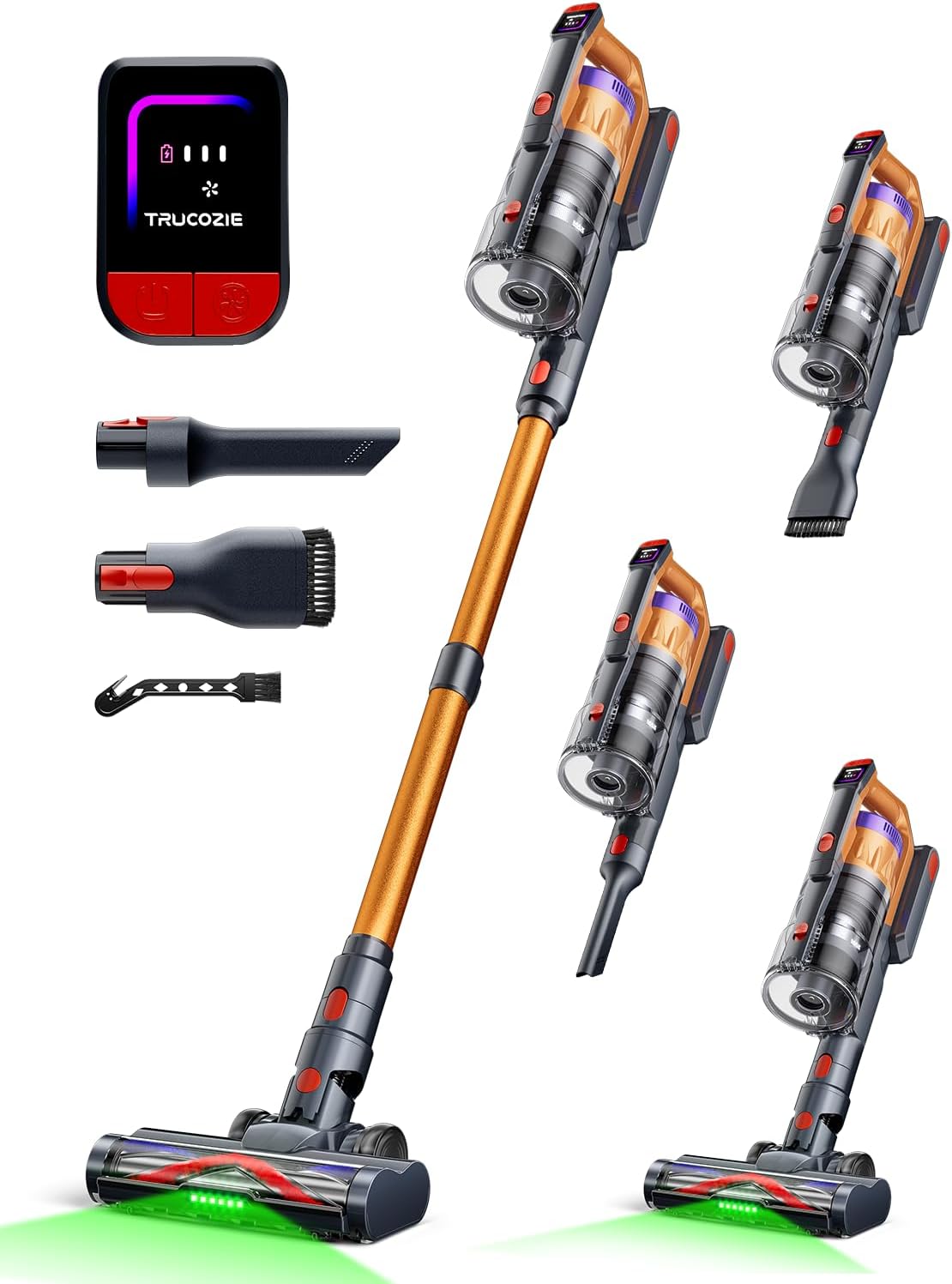 Skiennix Cordless Vacuum Cleaner - 60Kpa Powerful Suction for Pet Hair | 70-Minute Runtime, Self-Standing, Golden