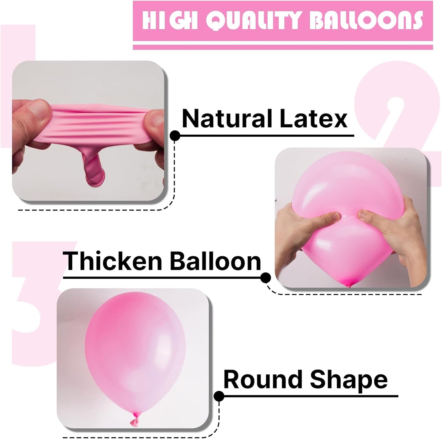 PartyWoo Pink Balloon Arch Kit - 101pcs 12 Inch Matte Balloons for Baby Showers & Birthday Parties