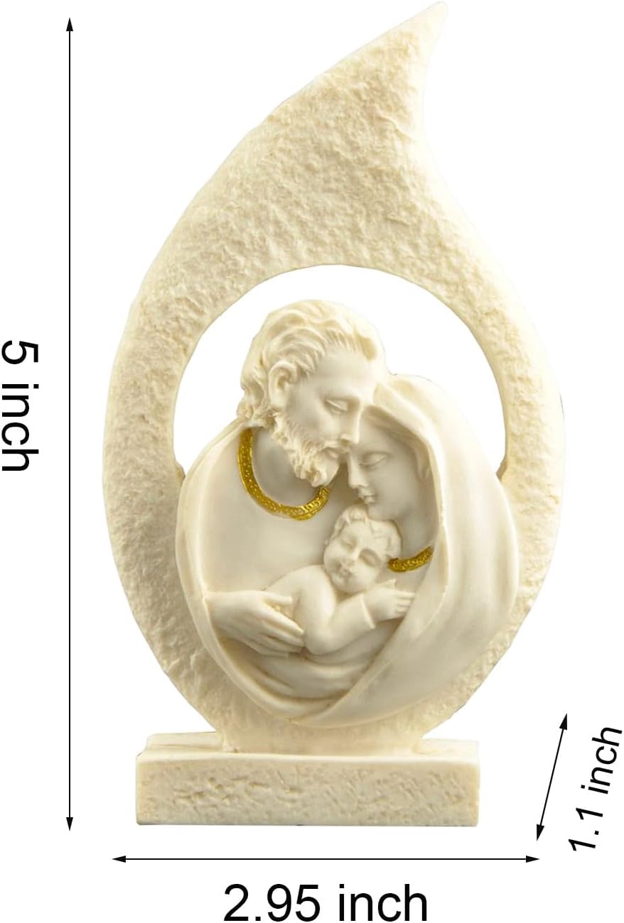 Miniature Holy Family Nativity Figurine - 2.56 Inch Tabletop Christmas Decoration