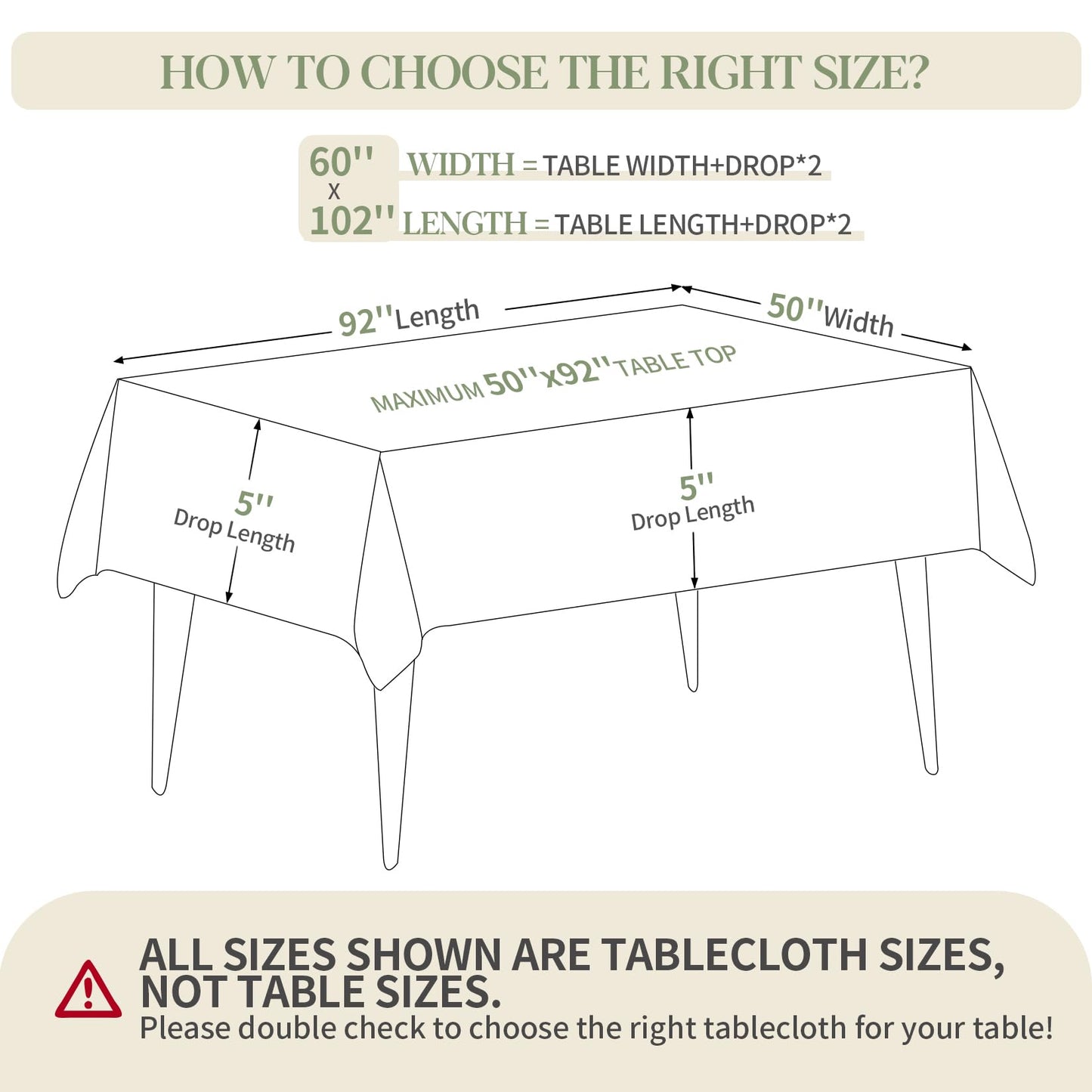 BYDOLL Table Cloth White 60x102 Inch Tablecloth 2 Pack for 6 Foot Rectangle Tables Outdoor Washable Wrinkle Free and Spillproof Polyester Tablecloth for Festival Wedding Party Cover