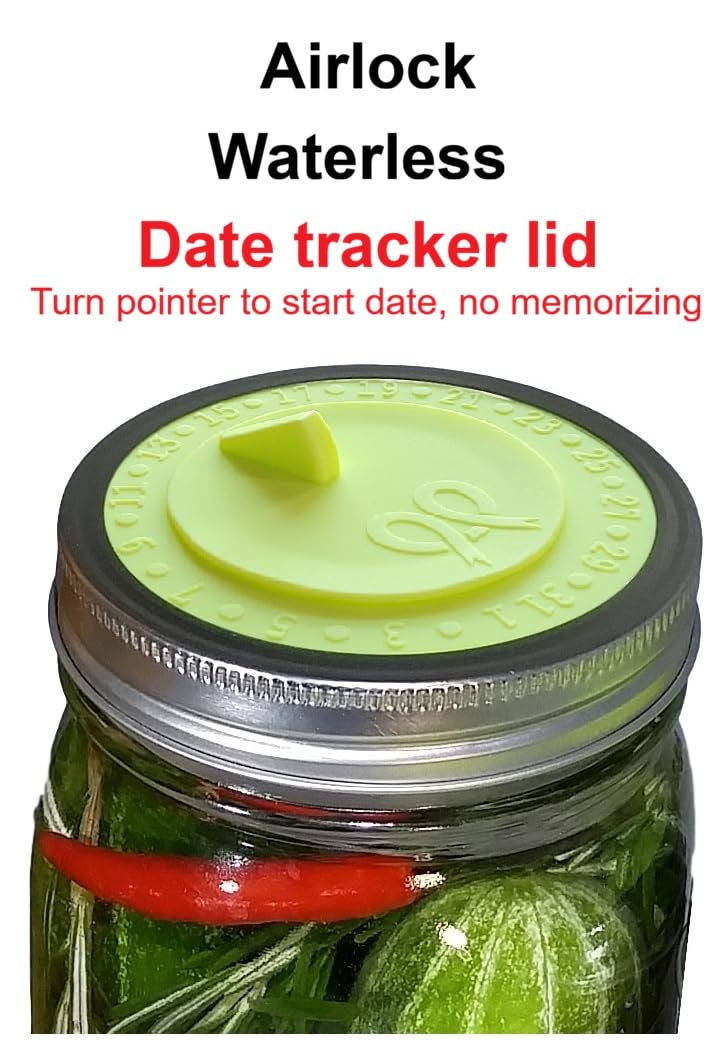 Canning kit. Complete DIY fermentation kit for wide mouth mason jars or pickling jars for 7 sets. Glass weights, tamper, airlock lids, and recipe included.