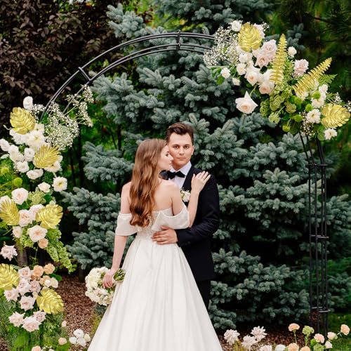 30Pcs 3 Kinds Artificial Golden Leaves with Stems Fake Gold Plants Foliage Stems Simulation Monstera Palm Leaves for Wedding Picks DIY Wreath Crafts Christmas Tree Filler Decors