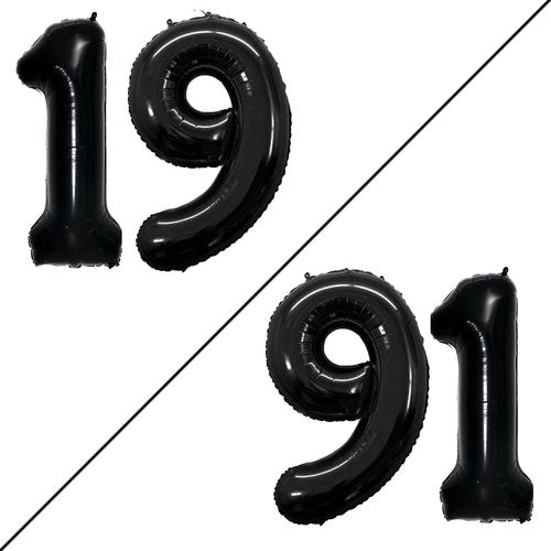 GOER 19th Birthday Balloons - Jumbo 42 Inch Foil Helium Decorations | Sweet 19 Party Decor (Black)