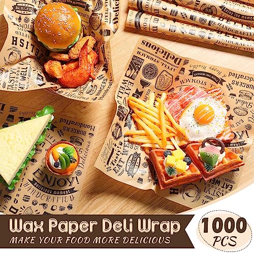 1400 Pcs Brown Deli Wax Paper Sheets 12x12 Inch Food Wraps - Outus