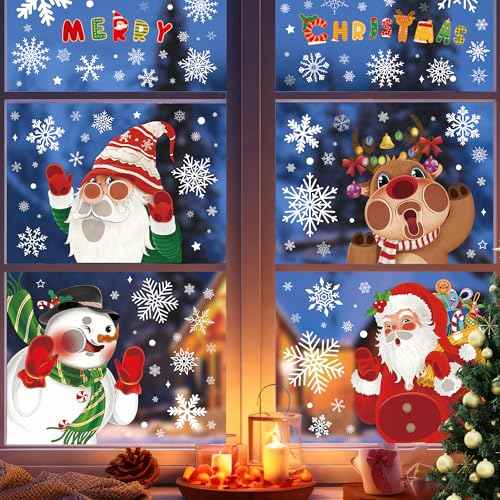 Funnlot Christmas Window Clings Christmas Window Decorations Double Sided Christma s Decorations for Glass Xmas Holiday Home Office School