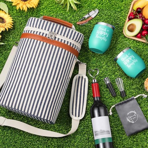 Drink Happy Thoughts Wine Gifts Basket for Women - Cooler Bag Set
