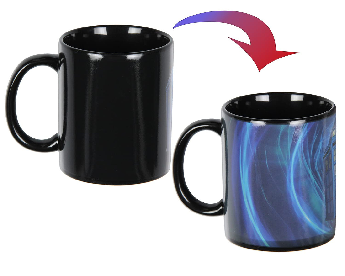 Seven Times Six Doctor Who TARDIS Vortex Heat Reactive Color Changing Tea Coffee Mug Cup