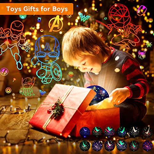 MOKOQI Kid Superhero Night Light Projector with Black Frame, Star & superhero film options