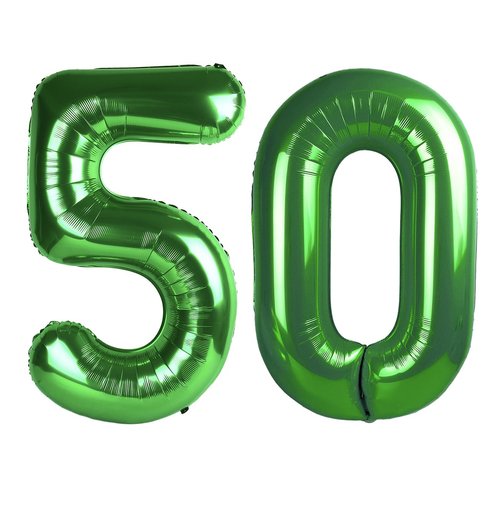 Green Number 50 Balloon 40 inch, 50th Green Birthday Decorations, 50 Year Old Women Men Party Supplies, St. Patrick's Day Games Theme Birthday Deco