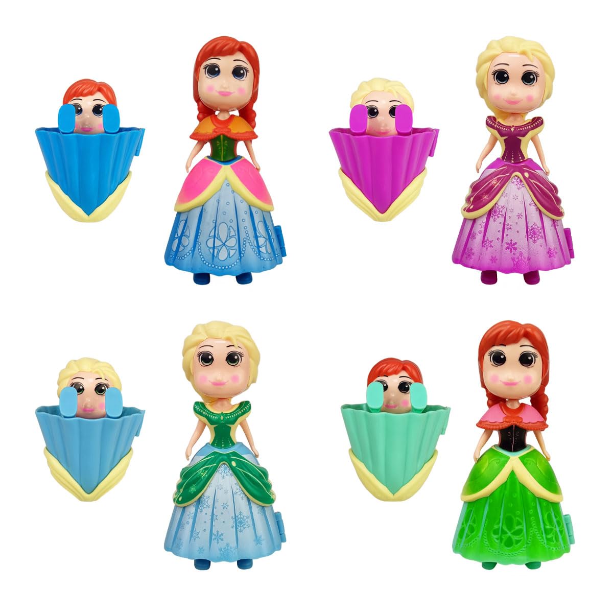 Pinkiwine 8 Pack Prefilled Easter Eggs Princess Deformation Egg Toys for Kids Boys Girls Easter Basket Stuffers Gifts Party Favors