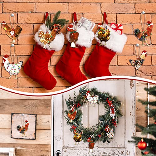 Amyhill Chicken Christmas Ornaments - 30 Pcs Wooden Tree Decorations (Variation: Chicken)