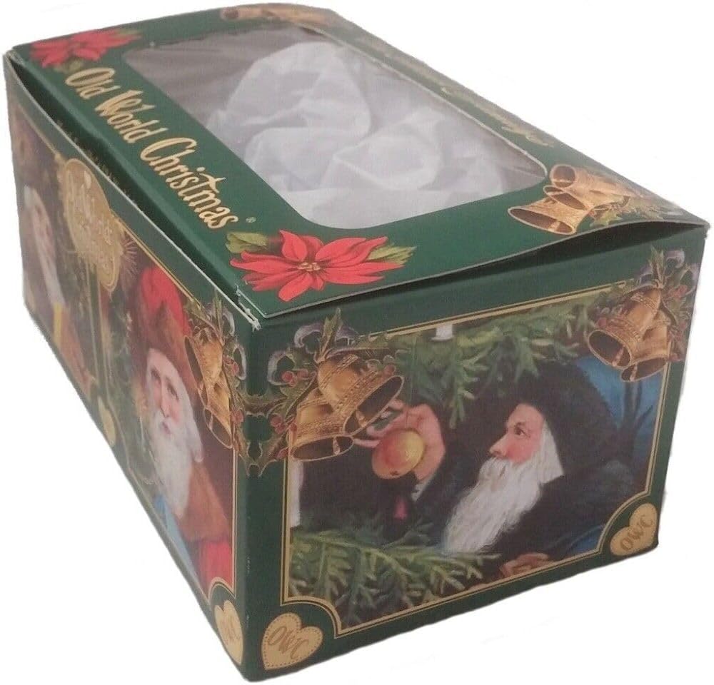 Mid-Century Santa Head Glass Blown Ornament - 3.25” for Christmas Tree Decor