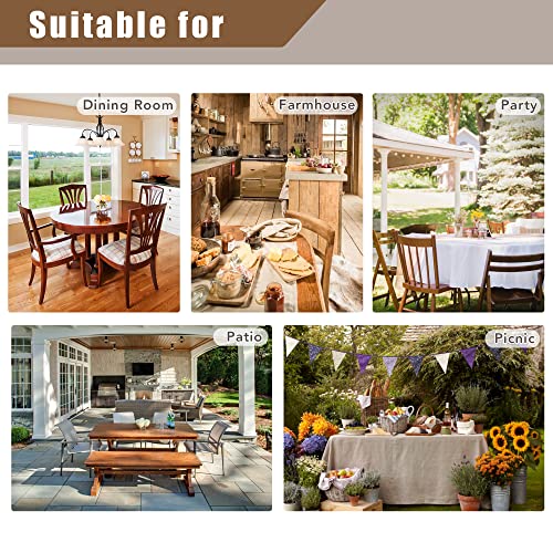 Nature Faux Linen Rectangle Tablecloths 60 x 120 Inch 6 Pack for Weddings & Events