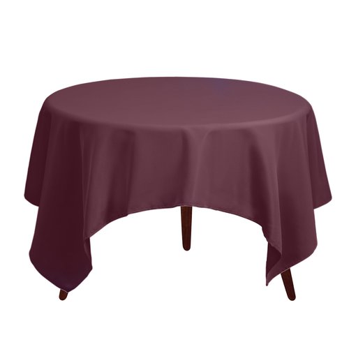 Gee Di Moda Square Tablecloth - 85 x 85 Inch Burgundy Table Cloth for Large Square or Round Tables - Heavy Duty Washable Fabric - for Buffet Table, Holiday Party, Dinner, Wedding & Baby Shower