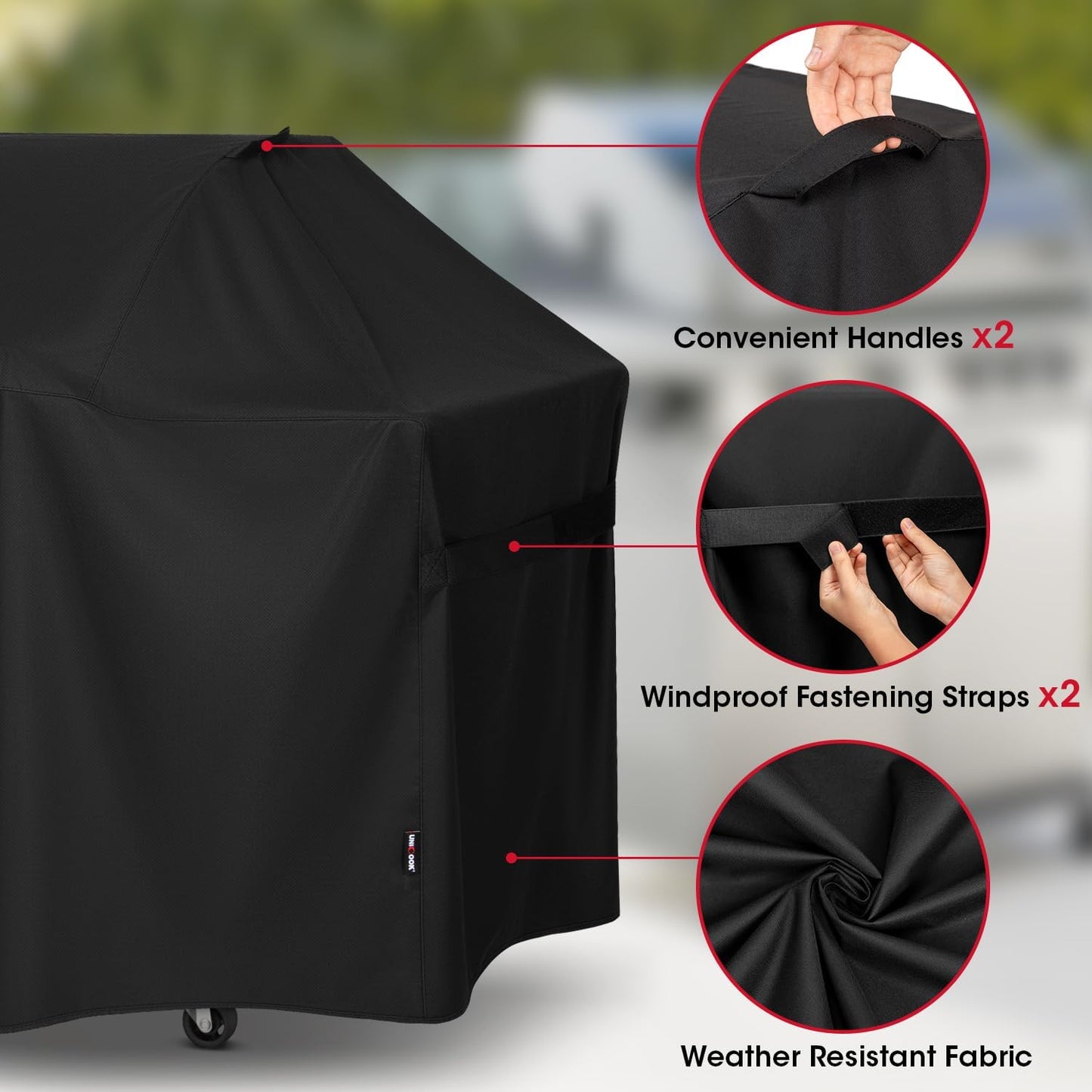 Unicook 63 Inch Grill Cover - Heavy Duty Waterproof BBQ Cover for Weber Genesis 300 Series