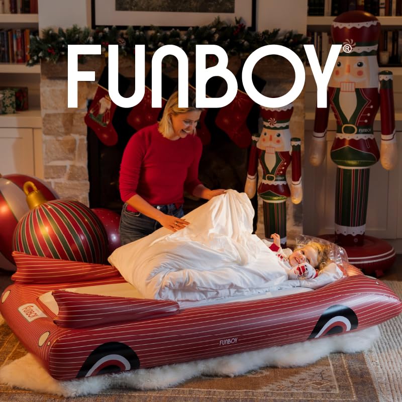 FUNBOY Christmas Kids Red Car Travel Inflatable Air Mattress - Twin Size