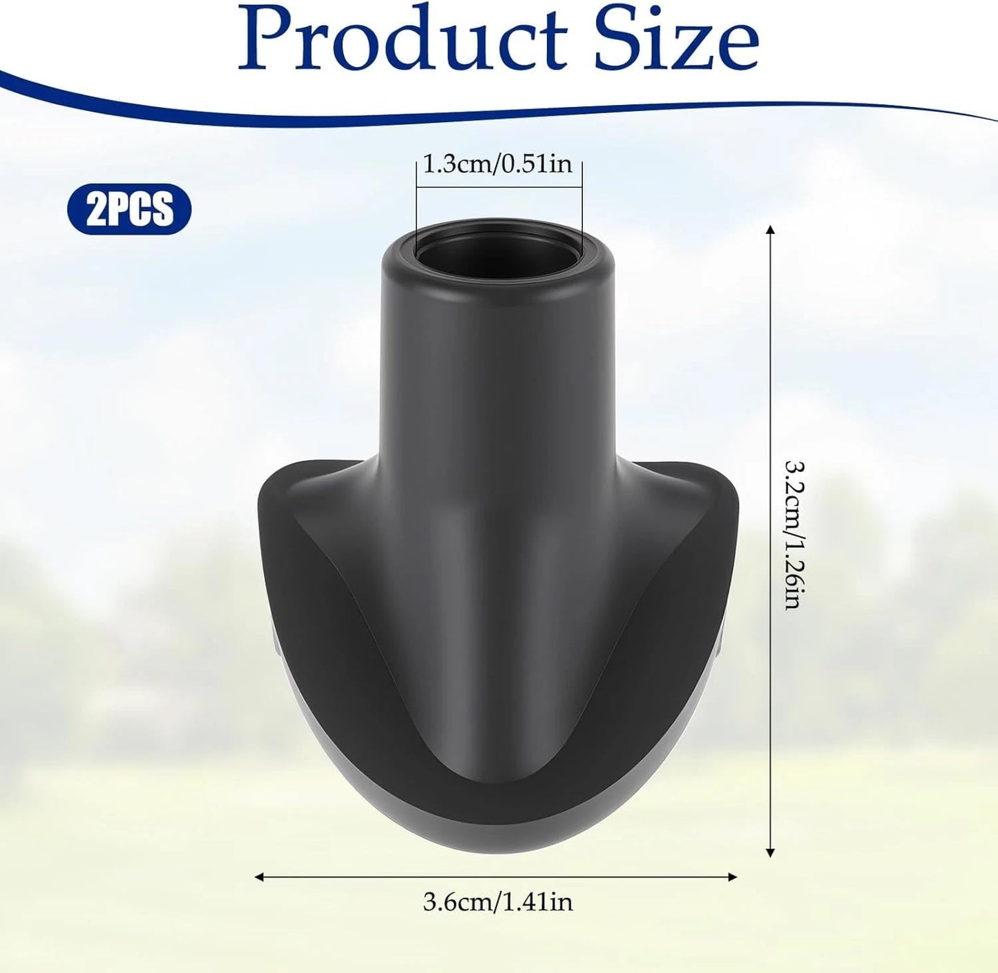 2pk Black Universal Golf Bag Stand Feet – Durable Rubber, Anti-Slip for Turf/Rain, Tool-Free Install (Fits Most Brands)