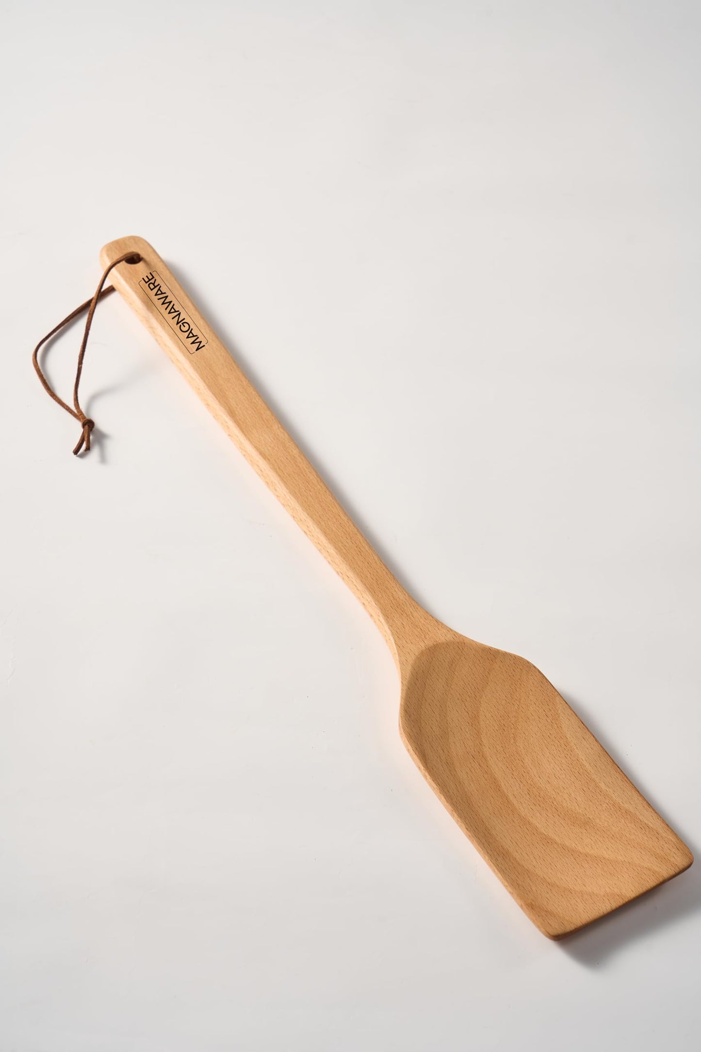 MAGNAWARE Extra Long Wooden Spatula - 18-inch Heavy Duty Stir Paddle for Cooking in Big Pots - Big Cooking Spoon For Cajun, Brewing, Grill, Mixing, Stirring - Solid Natural Hard Wood Large Spatula
