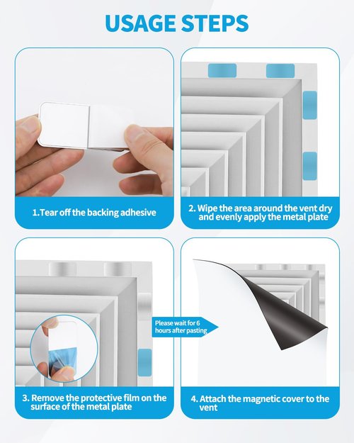 Aecsze 24 Pack Adhesive Metal Plates for Magnetic Mount, 2.3x1.1in Metal Strips for Magnets, Rectangular Steel Sheets for Non-Steel Vents (0.02 in)