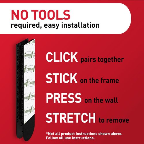 Command 15 lb Large 20 Pairs Picture Hanging Strips (40 Strips), Damage-Free Hangers for Picture Frames, No Tools Required, Great for Home Room Wall Decor, Black Adhesive